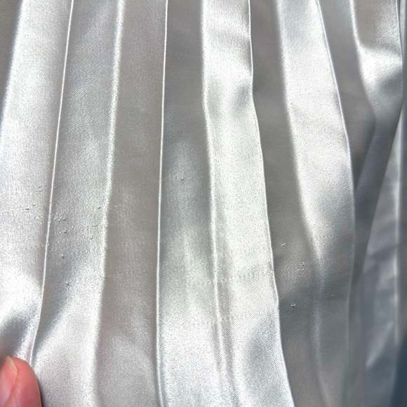 Zara Elegant Champagne Cream Pleated Satin look maxi Skirt size S - Picture 3 of 7